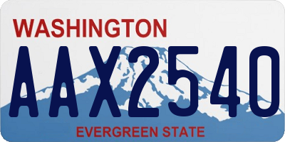 WA license plate AAX2540