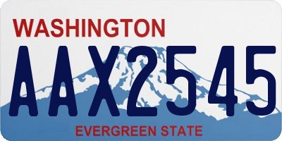 WA license plate AAX2545
