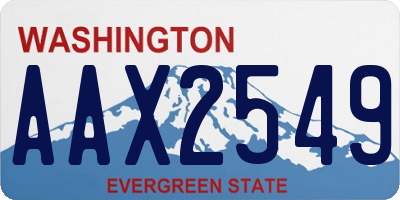 WA license plate AAX2549