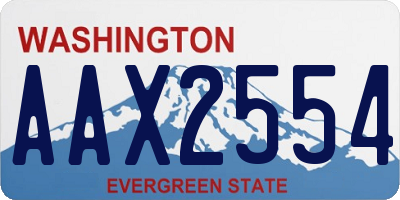 WA license plate AAX2554