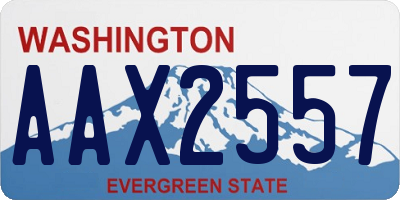 WA license plate AAX2557