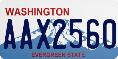 WA license plate AAX2560