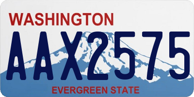 WA license plate AAX2575