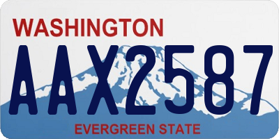 WA license plate AAX2587