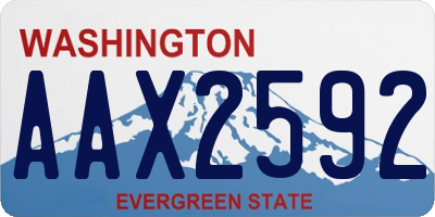 WA license plate AAX2592