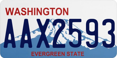 WA license plate AAX2593