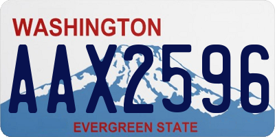 WA license plate AAX2596