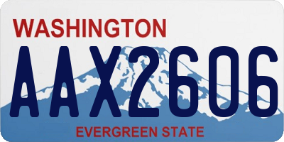 WA license plate AAX2606