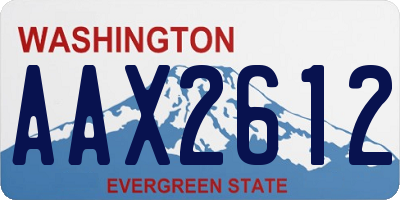 WA license plate AAX2612