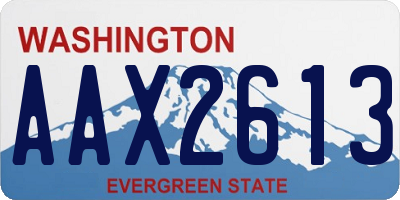 WA license plate AAX2613