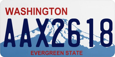 WA license plate AAX2618