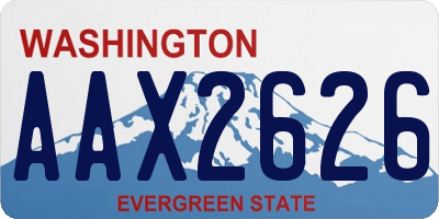 WA license plate AAX2626