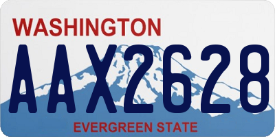 WA license plate AAX2628