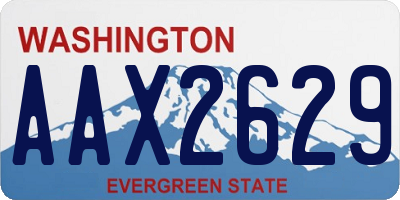 WA license plate AAX2629