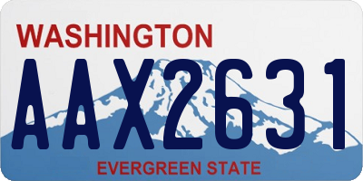 WA license plate AAX2631
