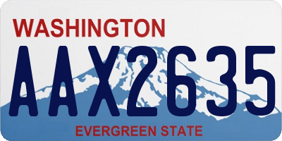 WA license plate AAX2635