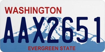 WA license plate AAX2651