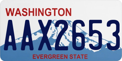 WA license plate AAX2653