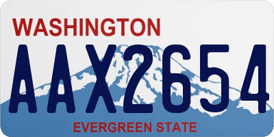 WA license plate AAX2654