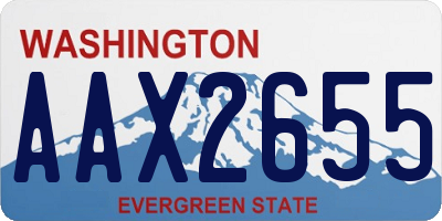 WA license plate AAX2655
