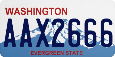 WA license plate AAX2666