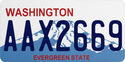 WA license plate AAX2669