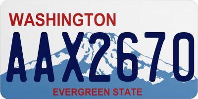 WA license plate AAX2670