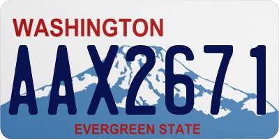 WA license plate AAX2671