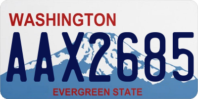 WA license plate AAX2685