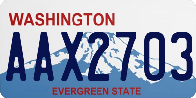 WA license plate AAX2703