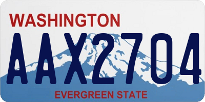 WA license plate AAX2704