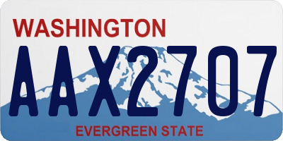 WA license plate AAX2707