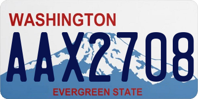 WA license plate AAX2708