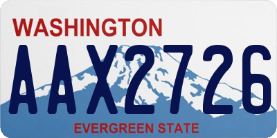 WA license plate AAX2726