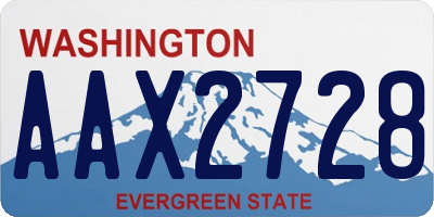 WA license plate AAX2728