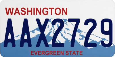 WA license plate AAX2729