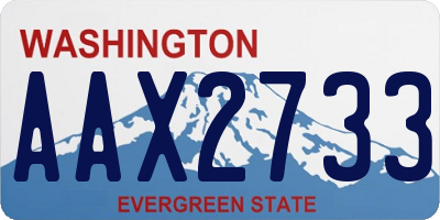 WA license plate AAX2733