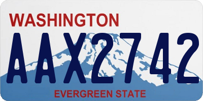 WA license plate AAX2742