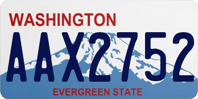 WA license plate AAX2752