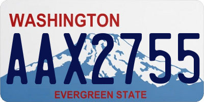 WA license plate AAX2755