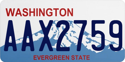 WA license plate AAX2759