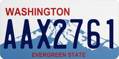 WA license plate AAX2761