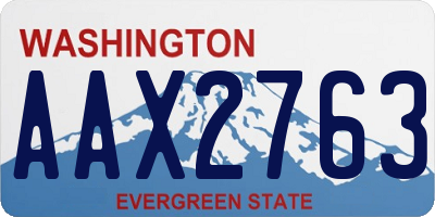 WA license plate AAX2763