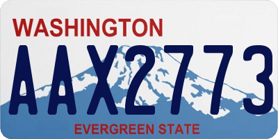 WA license plate AAX2773