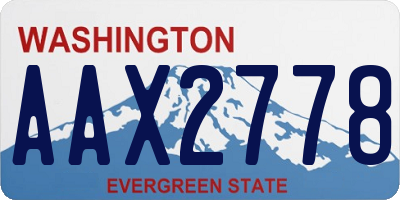WA license plate AAX2778