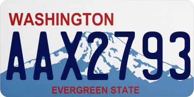 WA license plate AAX2793