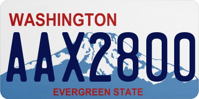 WA license plate AAX2800