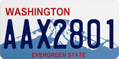WA license plate AAX2801