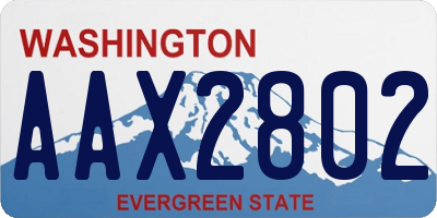 WA license plate AAX2802