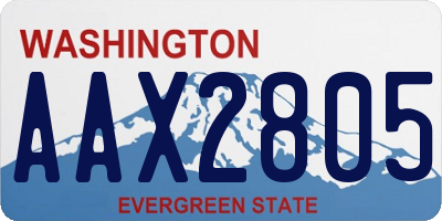 WA license plate AAX2805